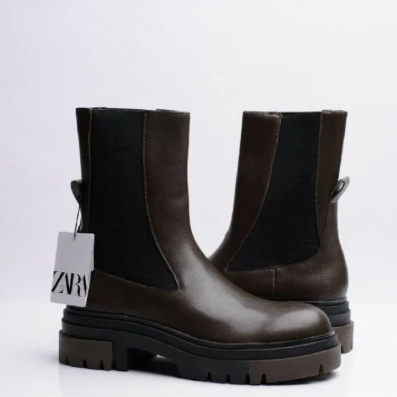 Zara Black Leather Boots bloggers favorite Zara | Shoes | Zara Black Lace Up Leather Ankle Boots  main image 4
